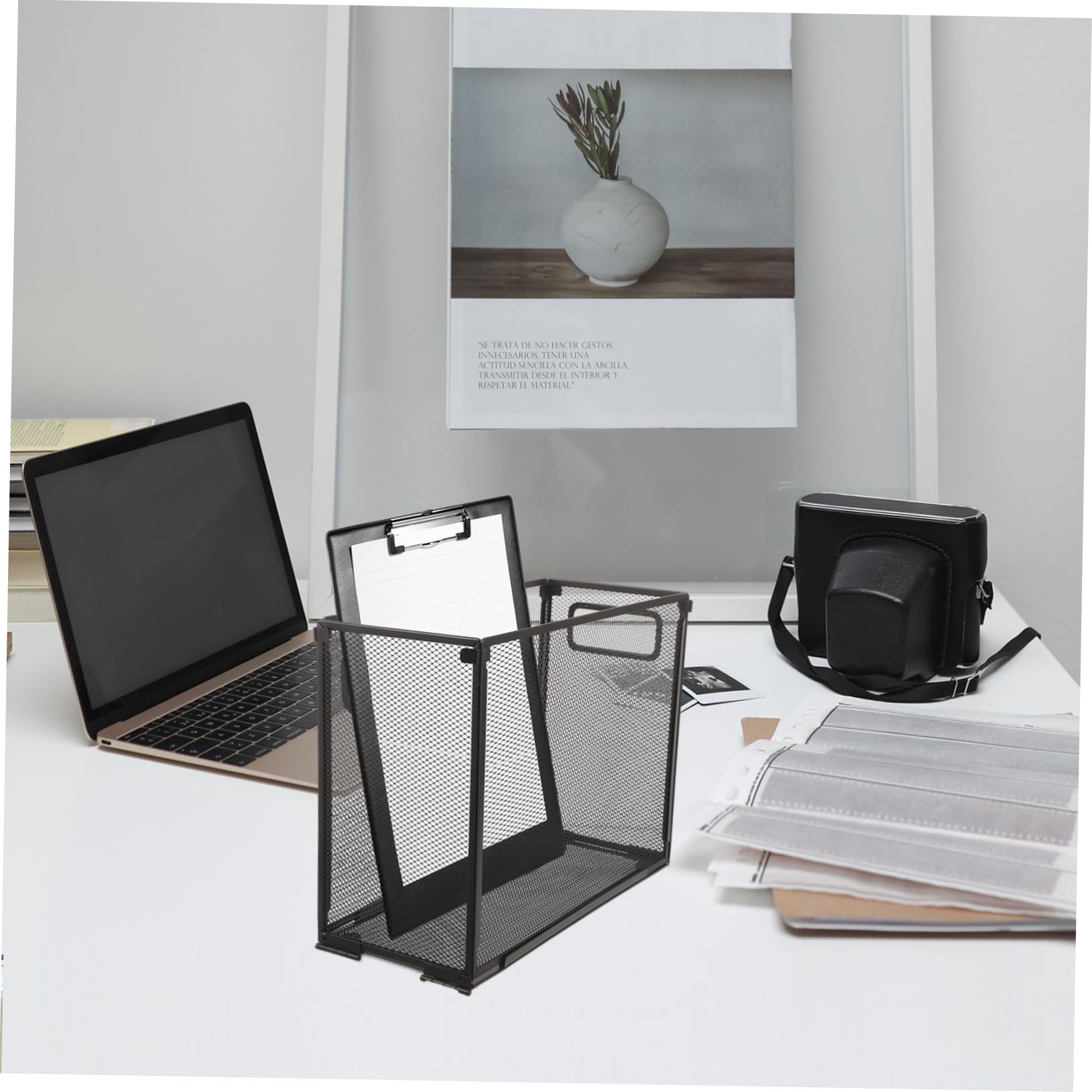 Artibetter Organizzatore File in Acciaio Inox Pieghevole Portadocumenti da Scrivania Scomparti Multipli Salvaspazio per Ufficio Scuola Casa