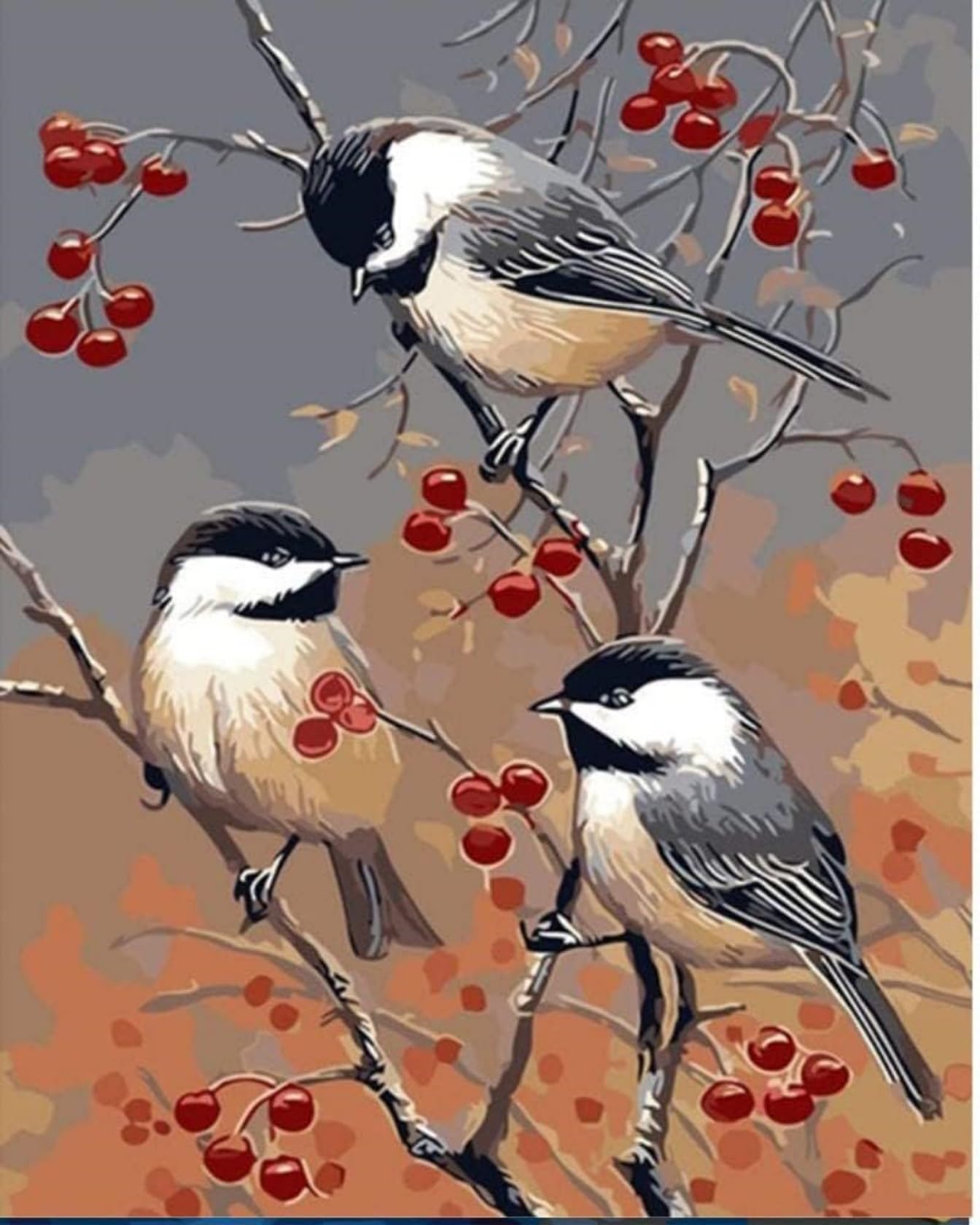 ABEUTY DIY Paint by Numbers for Adults Beginner Flowers and Birds of Living Room 16x20 inches Number Painting (No Frame)