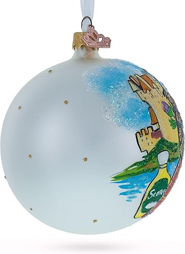 Miniatura 7 de Escocia, Gran Bretaña Bola de cristal Adorno de Navidad 4 pulgadas