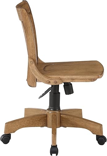 Miniatura 4 de OSP Designs Silla de madera Deluxe sin reposabrazos silla de escritorio con asiento de madera color blanco antiguo Madera Madera de frutas