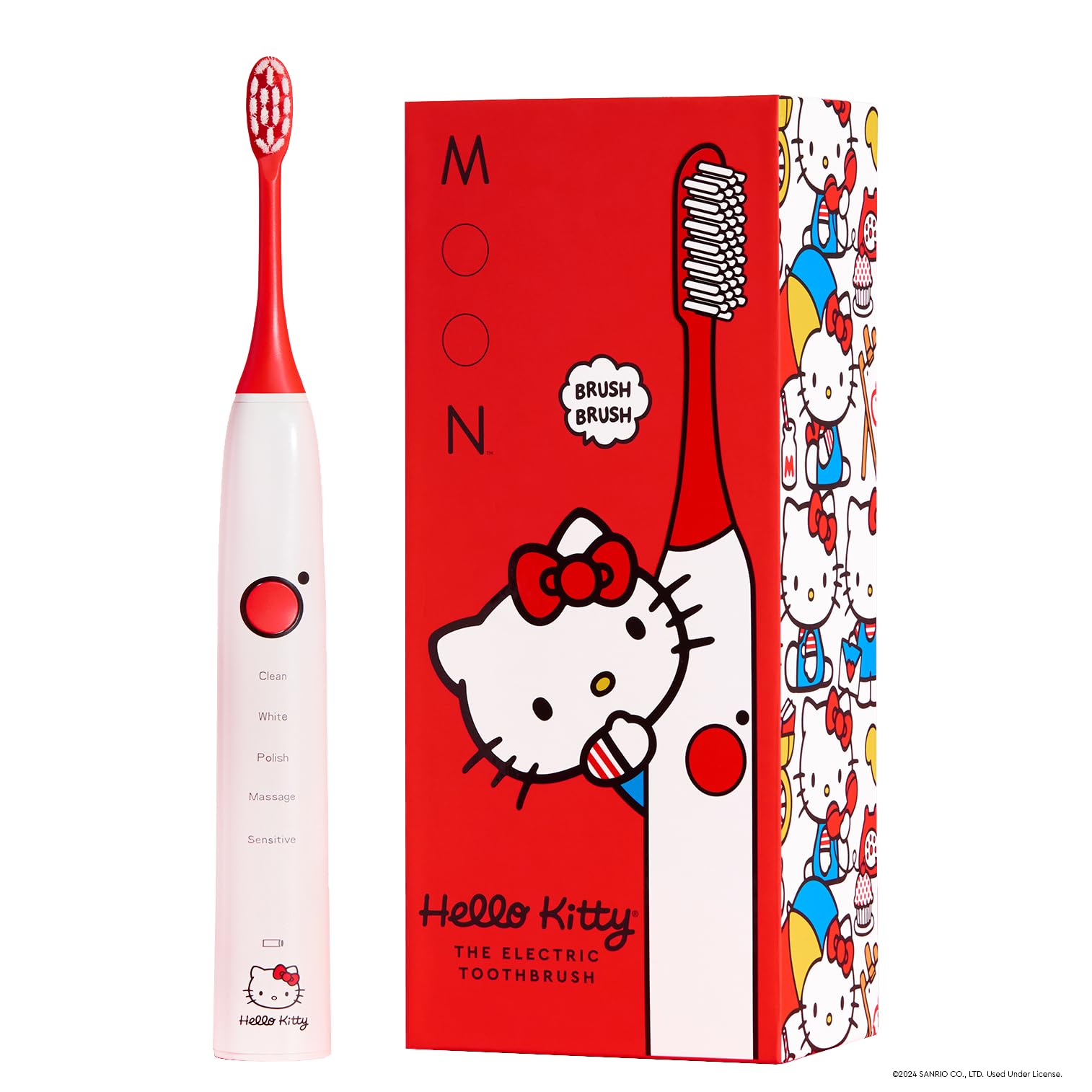 Hello Kitty 電動歯ブラシ 赤 Amazon.co.jp: MOON x ハローキティ 電動歯ブラシ 大人用 5つの