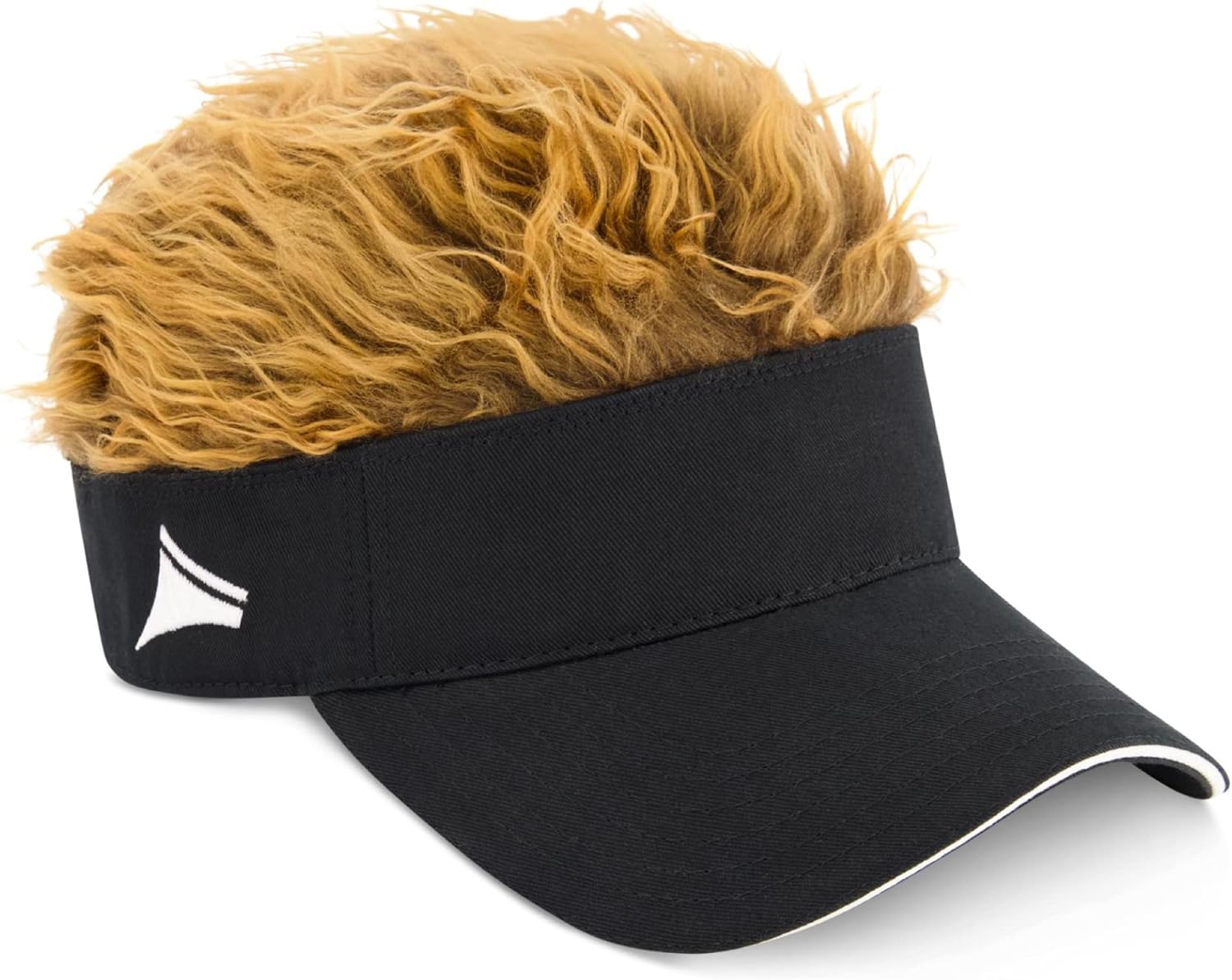 Womens Sun Visor Cap with Fake Hair, Adjustable Baseball Hat