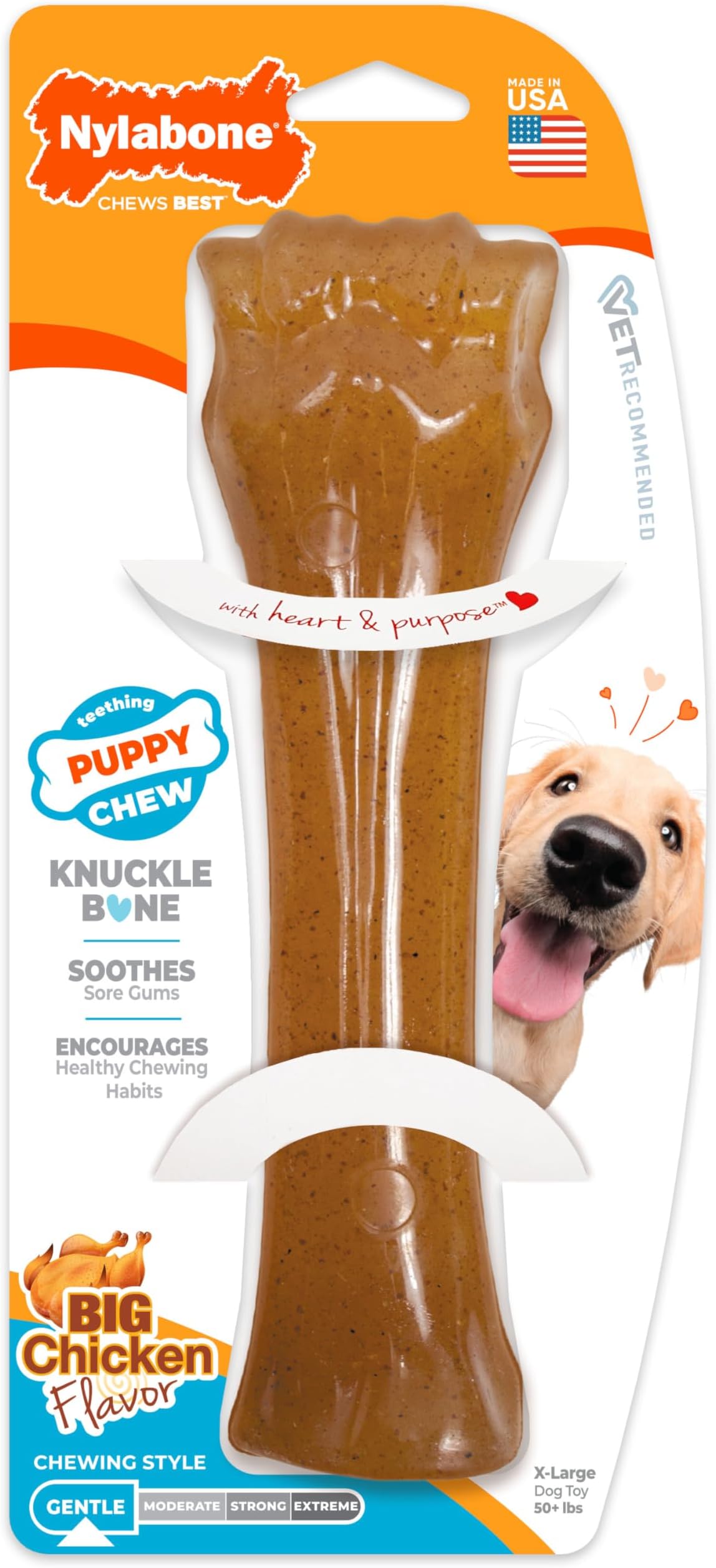 Puppy Bone Chew Brown, XL (Pack of 1)