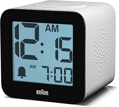 Braun BC25WP dijital  alar saat, erteleme fonksiyonu, pozitif LCD ekran, konu ulan ayar se enekleri ve y kselen sinyal sesi, beyaz, model