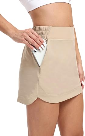 Jhsnjnr Womens Tennis Skirt with Shorts Pockets Elasticated Waist Sports Skirts Workout Golf Athletic Skort