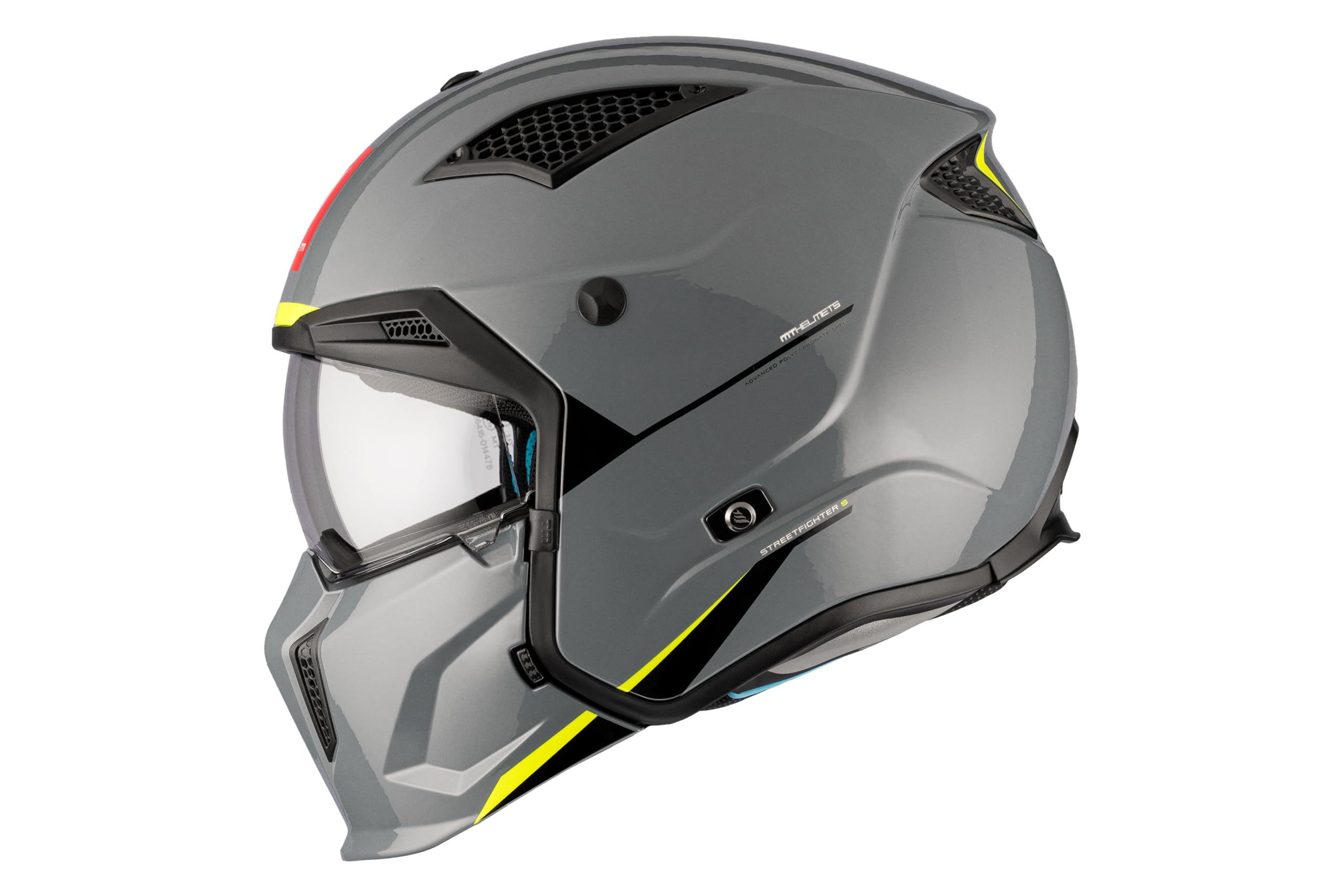 MT Helmets Streetfighter SV S – Casco Moto Integral Abierto con Visor Solar Retráctil, Estilo Streetfighter, Interior Lavable y Calota HIRP | Homologado ECE 22.06 & DOT