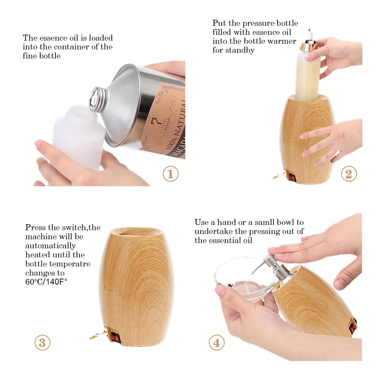 Elitzia Chauffe Huile de Massage Chauffe Lotion 131°F Température Constante avec Bouteilles à Pompe en Plastique Chauffe Huile de Massage pour Crèmes, Gels et Huiles Essentielles ETOH843N (naturel)
