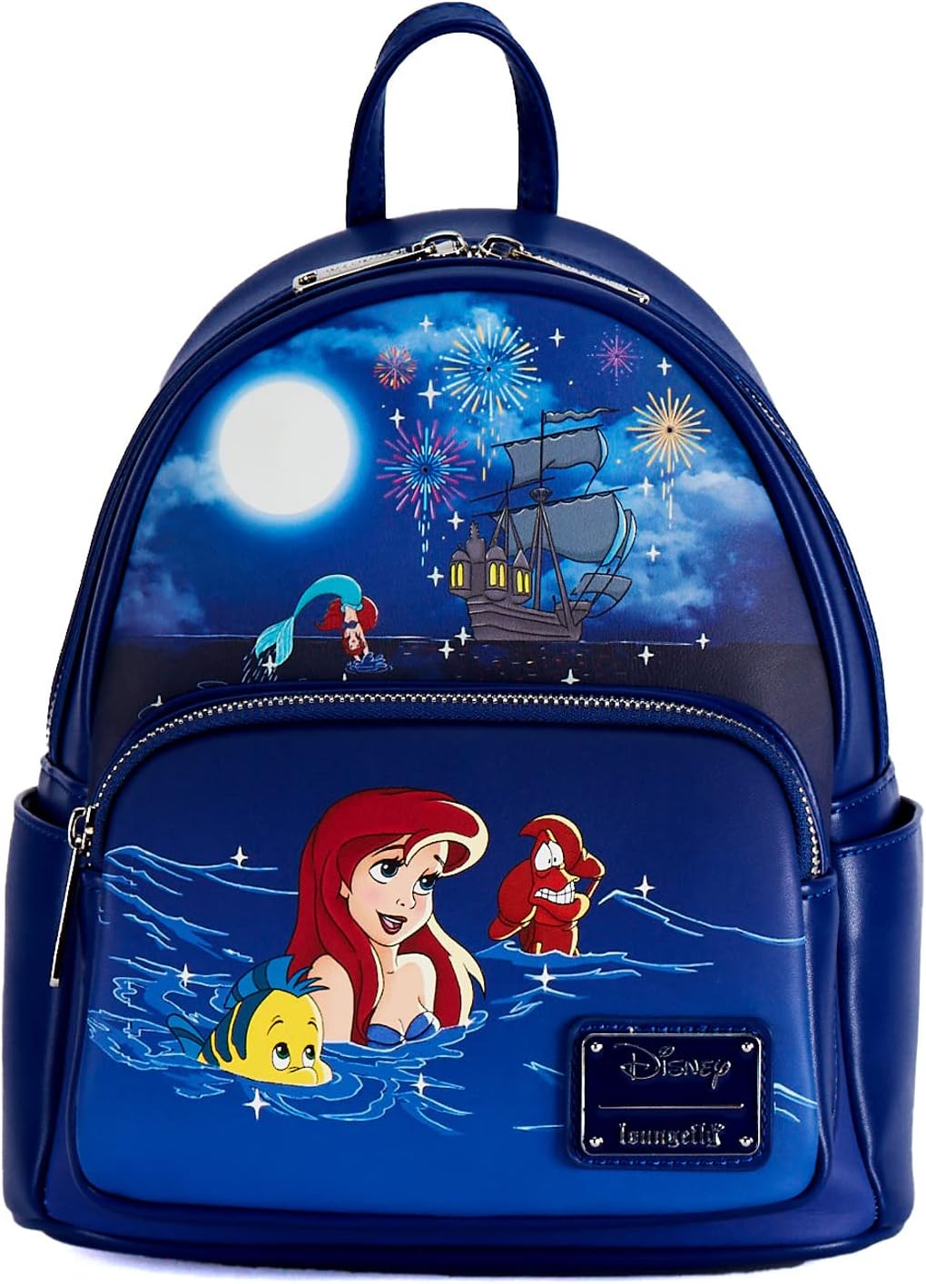 Loungefly The Little Mermaid Ariel Fireworks Mini Backpack Dark Blue