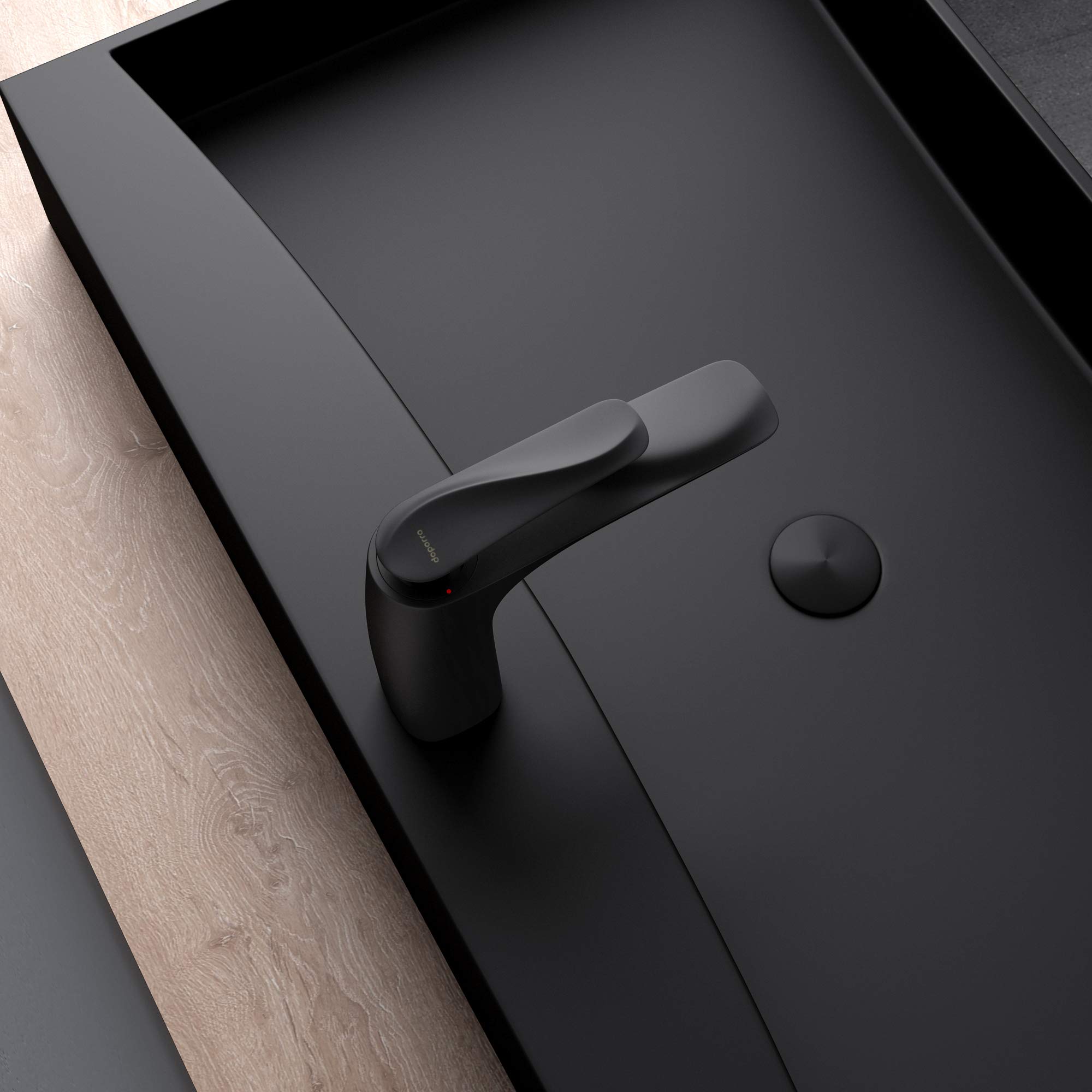 Mai & Mai Grifo monomando de lavabo WAM-7201 en negro mate mezclador monomando para lavabo de 16,5 cm | WaM-7201 - Grifo monomando para lavabo (latón, conectores DIN)