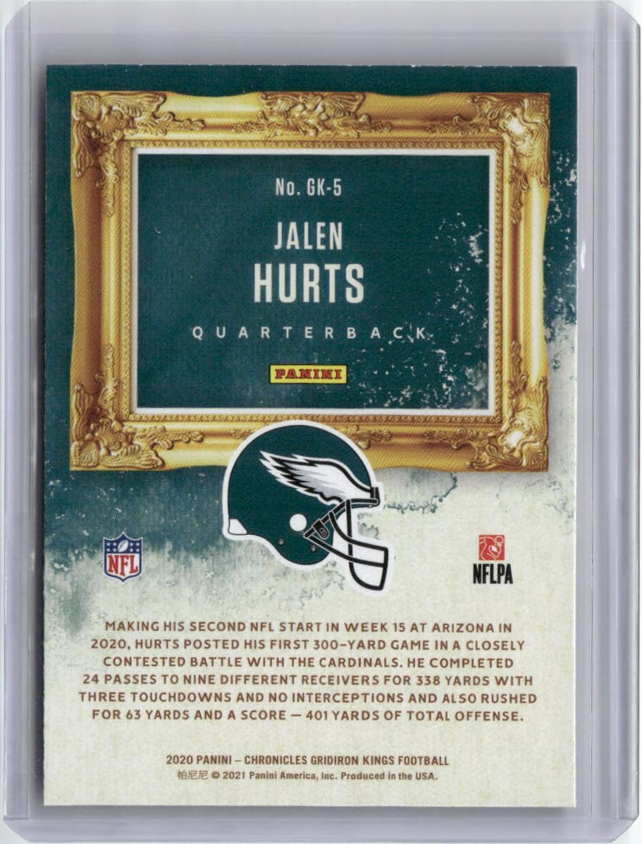 Vintage 2020 Panini Gridiron Kings Jalen Hurts #GK5 Rookie RC Football Card