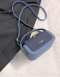 High-End Box Handbag for Women - Lightweight Luxury Viral Versatile Shoulder & Crossbody Purse, Chic & Trendy Tote. Baby Blue
