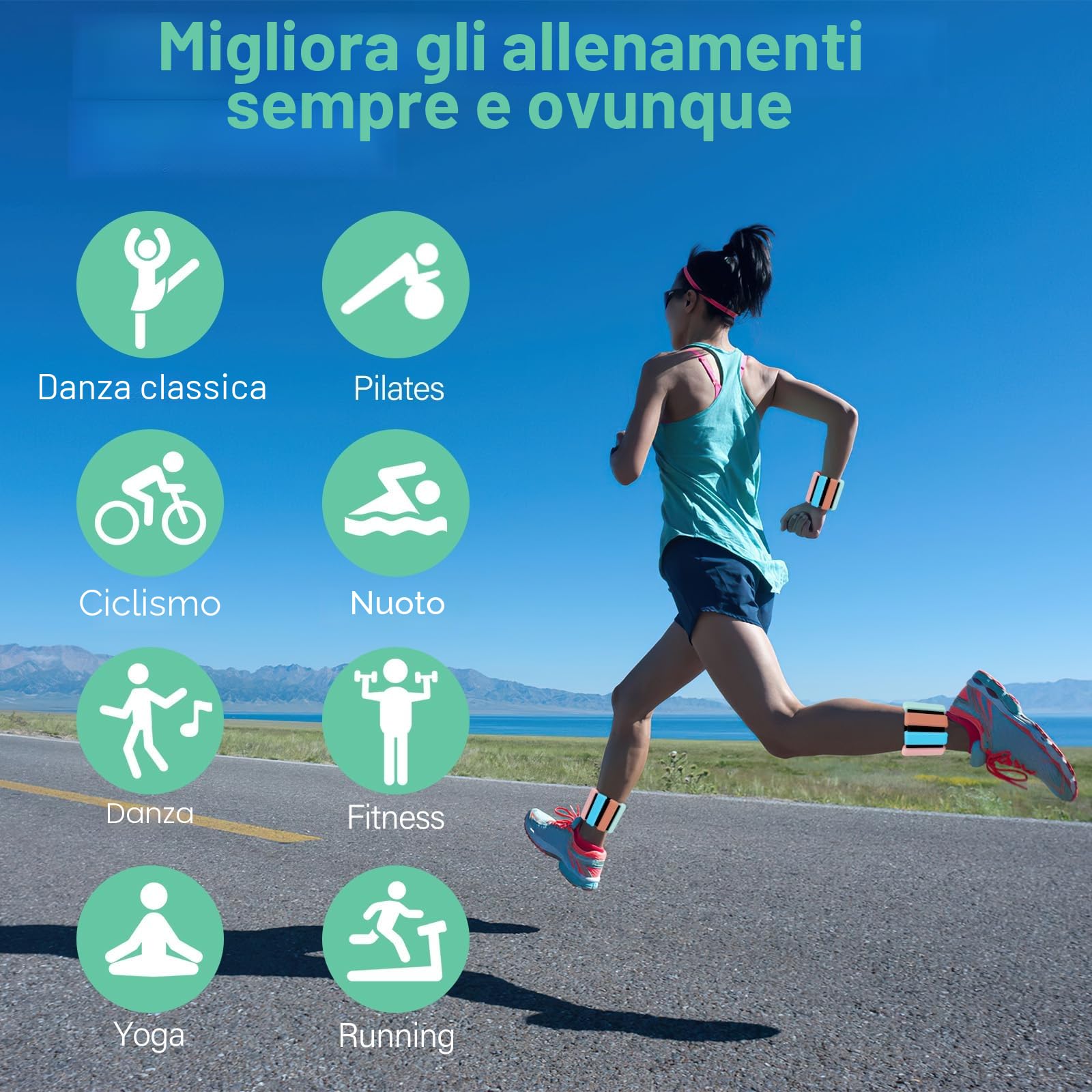 Pesi Caviglie e Polso 2 Pezzi (0.5kg Ciascuno) Peso Polso Cavigliere Palestra Cavigliere Pesi Peso Caviglia Ankle Weights Per Donne Uomini Bambini Per Yoga Danza Corsa Nuoto e Fitness