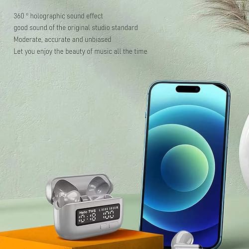 Miniatura 5 de MuatCtarom Auriculares Bluetooth inalámbricos portátiles BPG (verde), diseño BB Pager, pantalla LED de potencia y hora, y función de cronómetro,