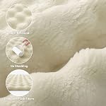 OLANLY Fluffy Faux Fur Area Rugs for Living Room, 4x6 Feet Machine Washable Bubble Area Rug, Soft Shaggy Carpet for Bedroom, Dorms, Nursery Rooms, Home Decor, Cream White