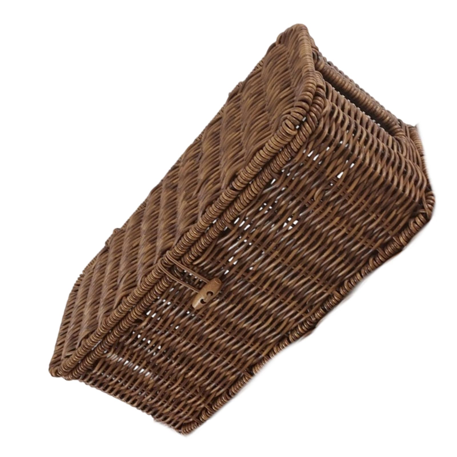 Woven Organizers Basket with Secure Flipping Top Design Multipurpose Storage Bin for Easy Access to Items Rattan Styles Household Organizers
