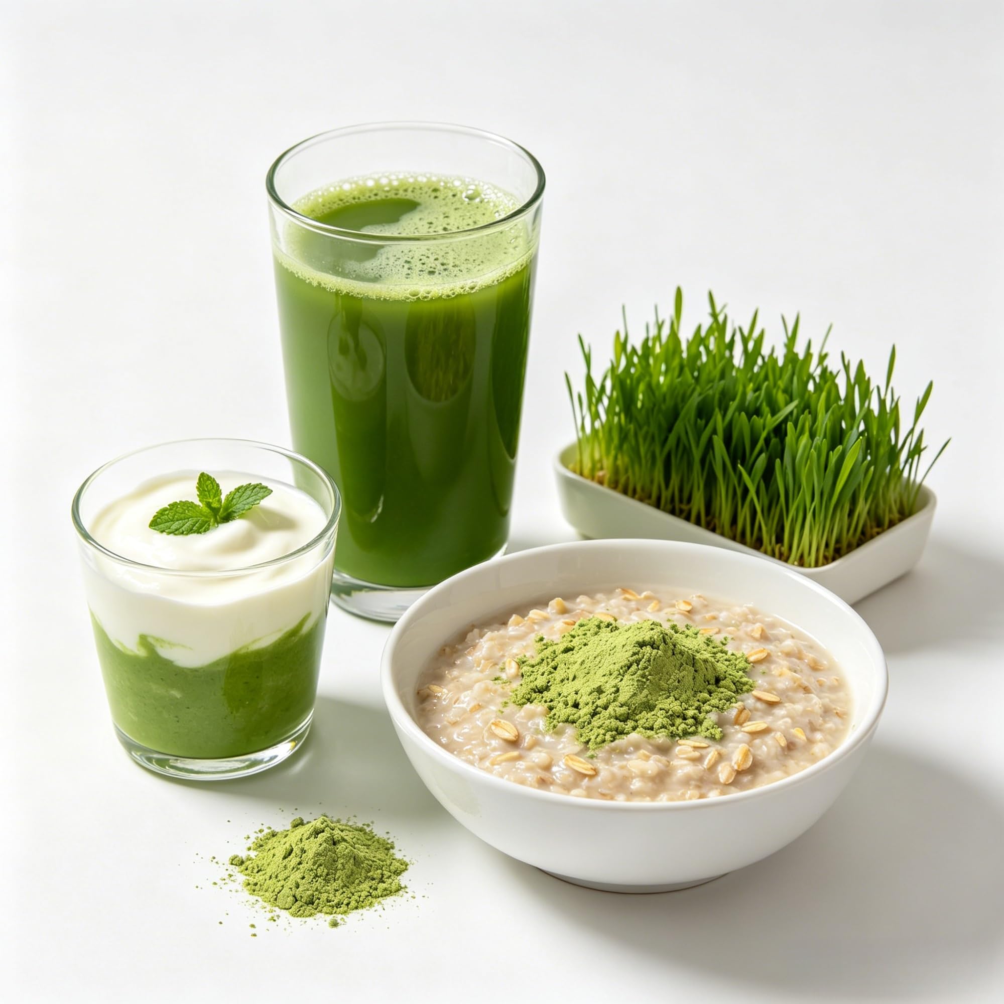 Polvo puro de hierba de cebada, superalimento verde natural, rico en clorofila y antioxidantes, nutrientes diarios, 30 porciones(5pcs)