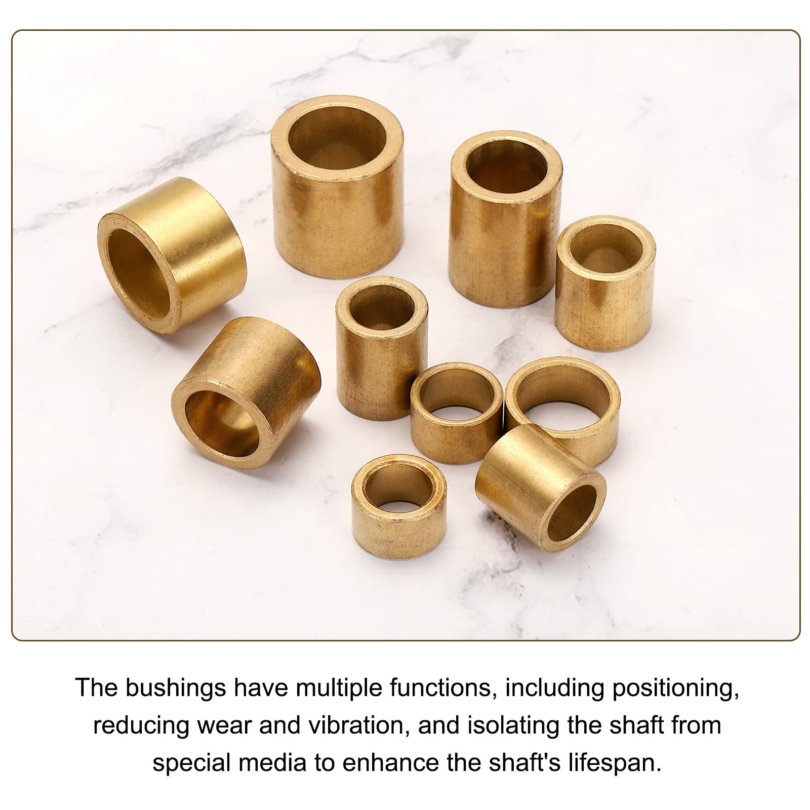 sourcing map Lot de 8 roulements à manchon, alésage de 16 mm x 20 mm de diamètre extérieur x 15 mm de longueur, bagues auto-lubrifiantes en bronze fritté