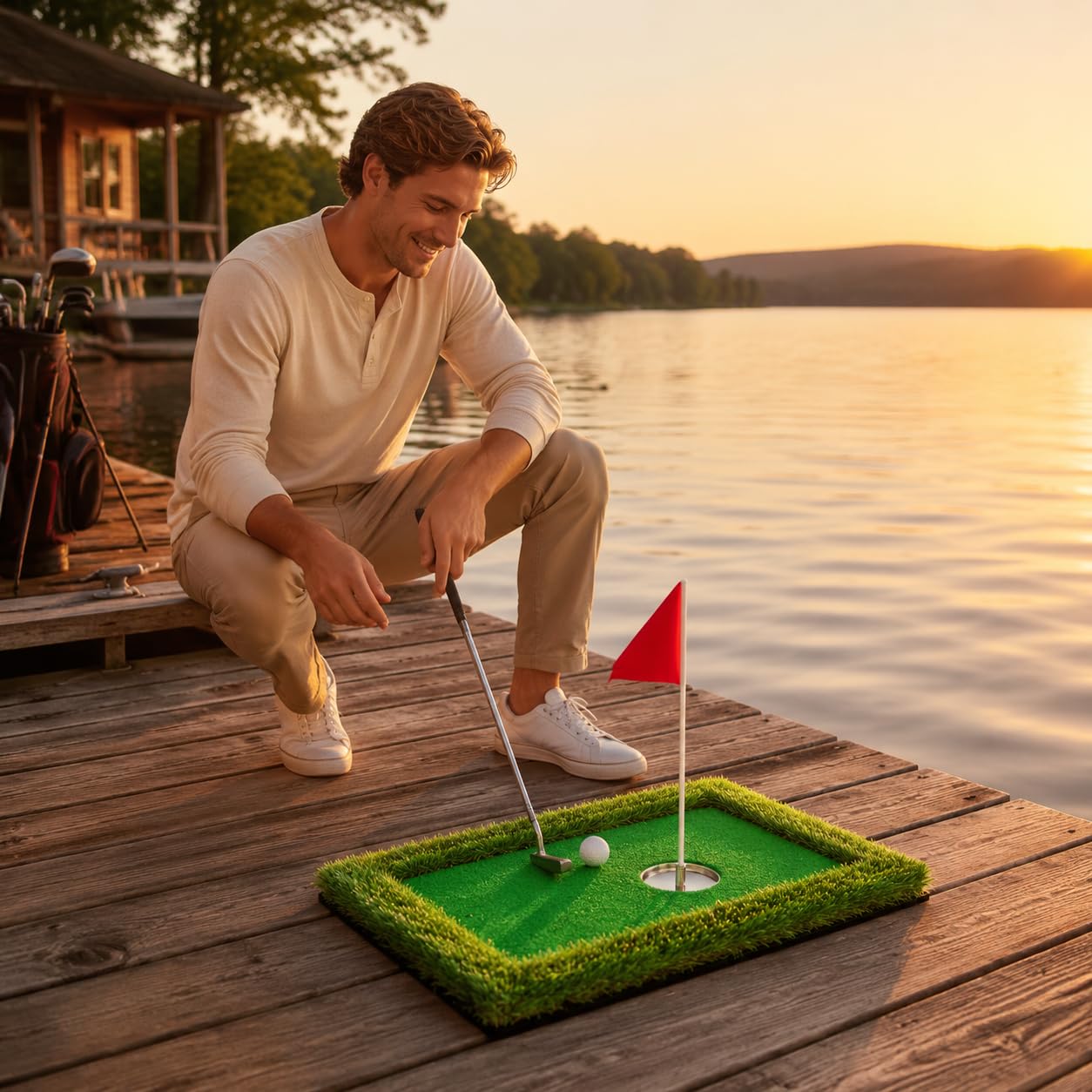 Campo Golf Flotante, Mini Golf para Piscina, Pelotas Flotantes Práctica, Accesorios Entrenamiento