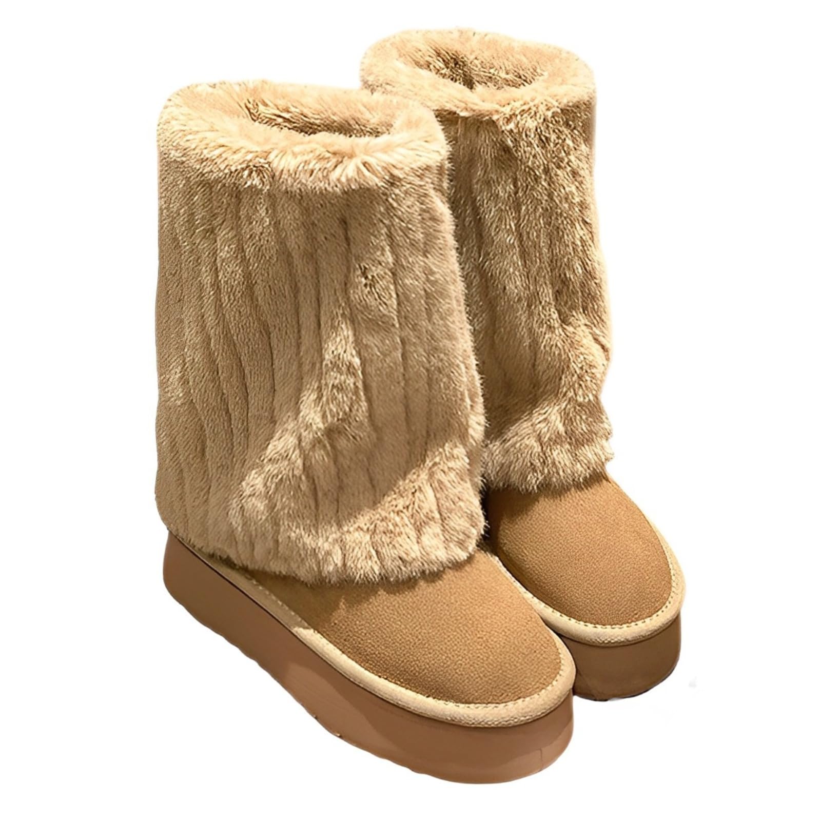 Amazon.com | GBGRHM Women's Faux Fur Snow Boots – 2-Inch Platform