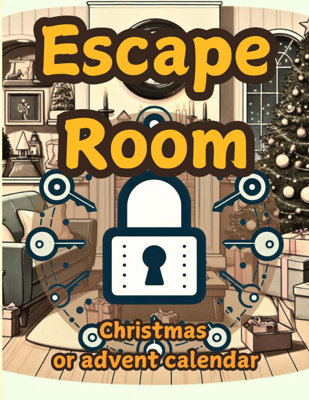Escape room - Christmas or advent calendar: A Family-Friendly activity book with Riddles, sudoku, nonograms, puzzles, logic games, crosswords and much more!