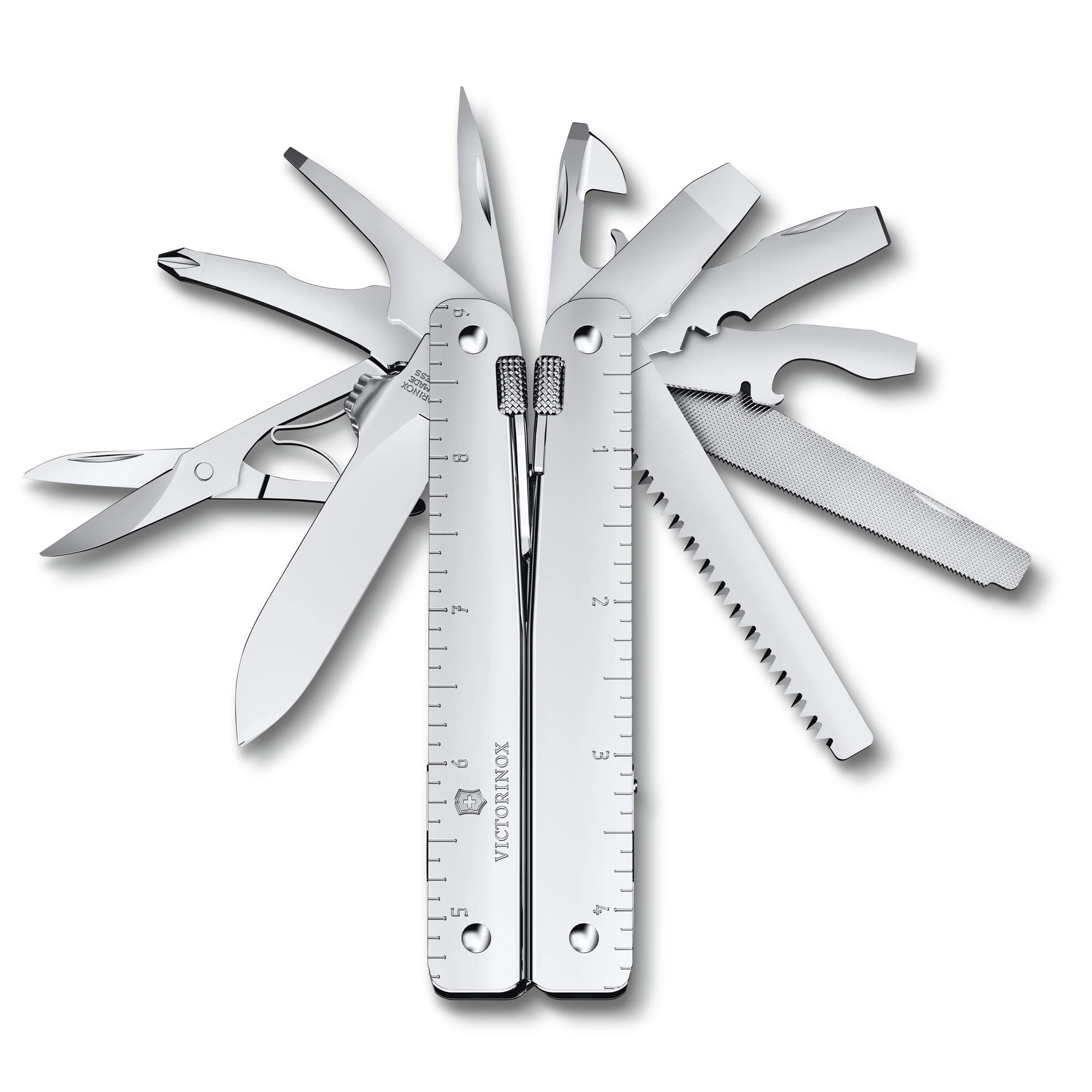 Victorinox Red Transparent Swiss Tool Mx Swiss Army Knife 26 Functions Including Pliers, Screwdriver, Can Opener, Nylon Belt Bag