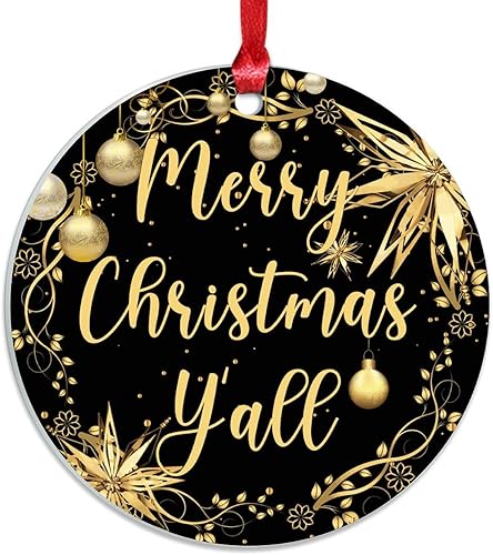 Miniatura 66 de Christmas Ornament Merry Christmas Y'all Christmas Tree Decorations Gold Snowflake Ball Wreath Novelty Acrylic Ornaments Xmas Gift Home Xmas Tree