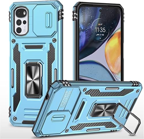 Miniatura 1 de Funda para Moto G Stylus 4G 2022, protección militar para automóvil soporte integrado Soporte magnético de anillo de metal resistente TPU + PC a