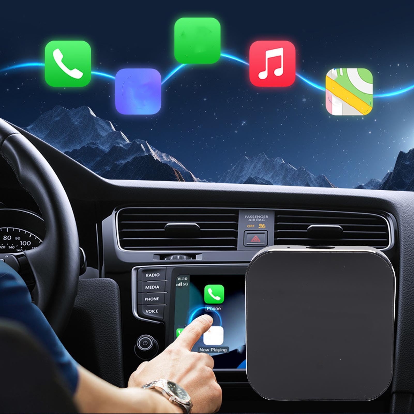 Adattatore Wireless Automatico, Supporto per la Navigazione 'auto, Smartphone di Proiezione Video, Colori Muti Automatici