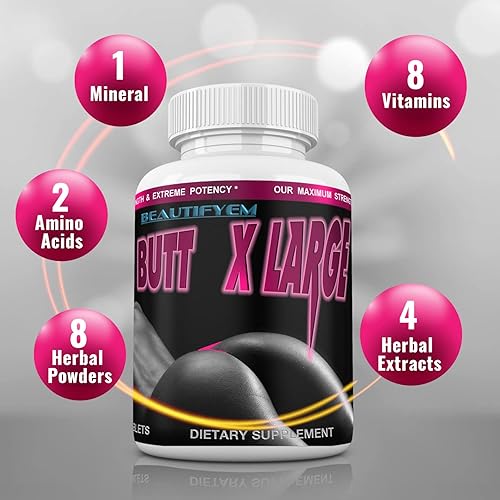 Miniatura 2 de Agrandamiento de glúteos extra grande, mejora de glúteos. Pastillas potenciadoras de glúteos. Glutes naturales más grandes. Suministro de 1 mes