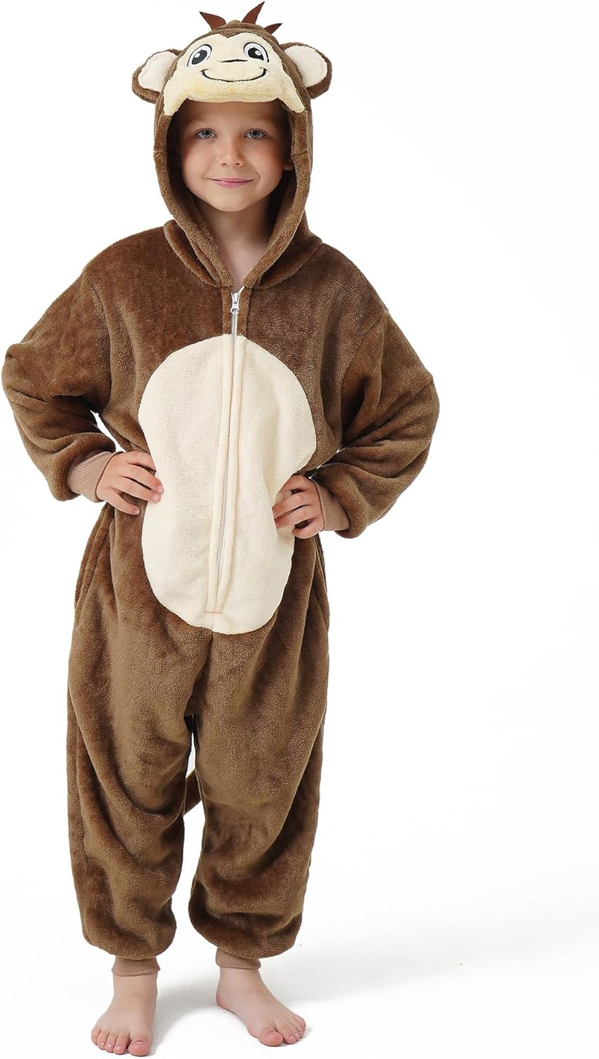 Kids Boys Girls Halloween Onesie Costume,One Piece Pajamas,Halloween Funny Animal Onesie Cosplay Costume 3-14Y
