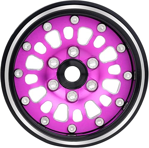 Miniatura 10 de TCRC Ruedas Beadlock de aluminio de 1.9 pulgadas de desplazamiento negativo ajustables para 110 RC Crawler TRAXXAS TRX4 Axial SCX10 90046 SCX10 III