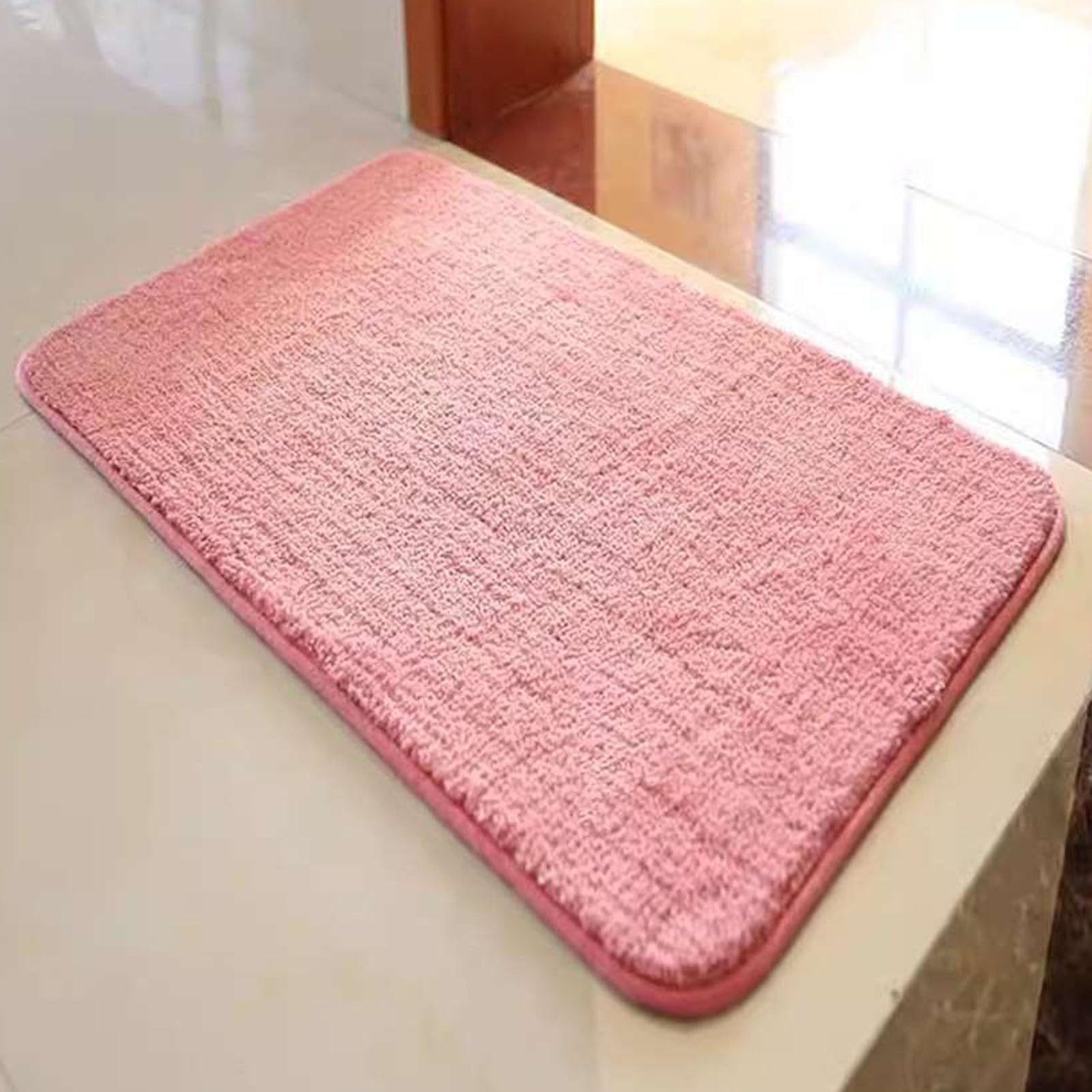 Tapis de salle de bain parfait pour salon et chambre rose 110x180