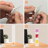 Vista 4 de Tablero de notas de acrílico desmontable y soporte para tablero de mensajes por pantalla de computadora, soporte de notas adhesivas, panel de Claro