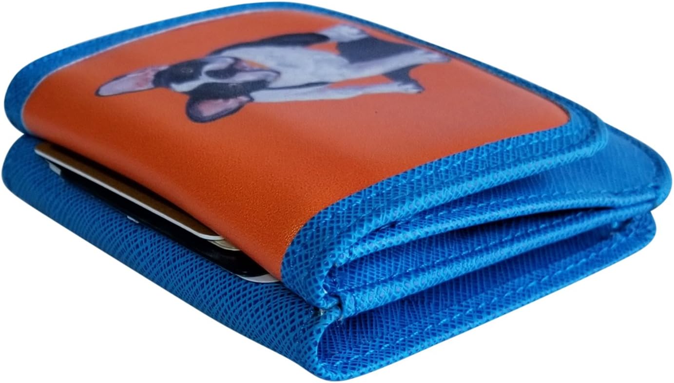 Taxi Wallet® TW95-FRENCH BULLDOG Soft, leather-like material, Compact, Front Pocket Folding Wallet - Cards, Bills, ID (Men & Women)