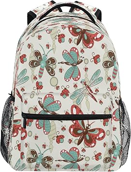 Amazon.com: xigua Mochila de viaje de impresión de mariquita de la libélula  de la historieta para la escuela resistente al agua Bookbag : Electrónica