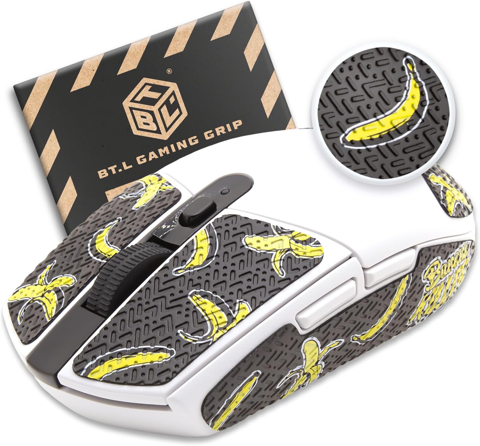 Mouse Grip for Logitech G305 & Logitech G203 & Logitech PRO Gaming (Banana Black)