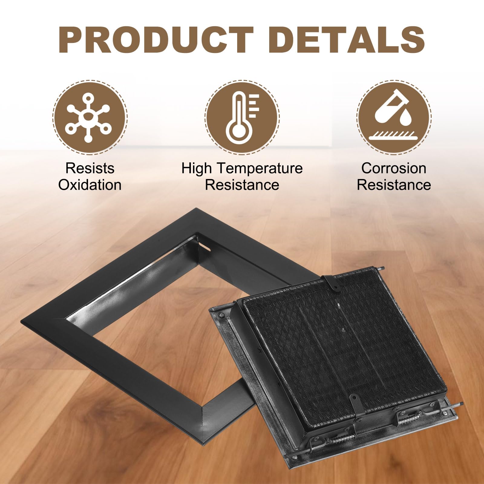 PATIKIL Rejilla De Retorno De Aire De 16" X 16", Rejilla Lineal De Aleación De Aluminio Con Filtro De Malla Extraíble Para Paredes Techos Suelos Y Sistemas HVAC, Negro