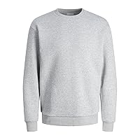 JACK & JONES Jjebradley Sweat Crew Noos Felpa, Chiaro Grigio Melange