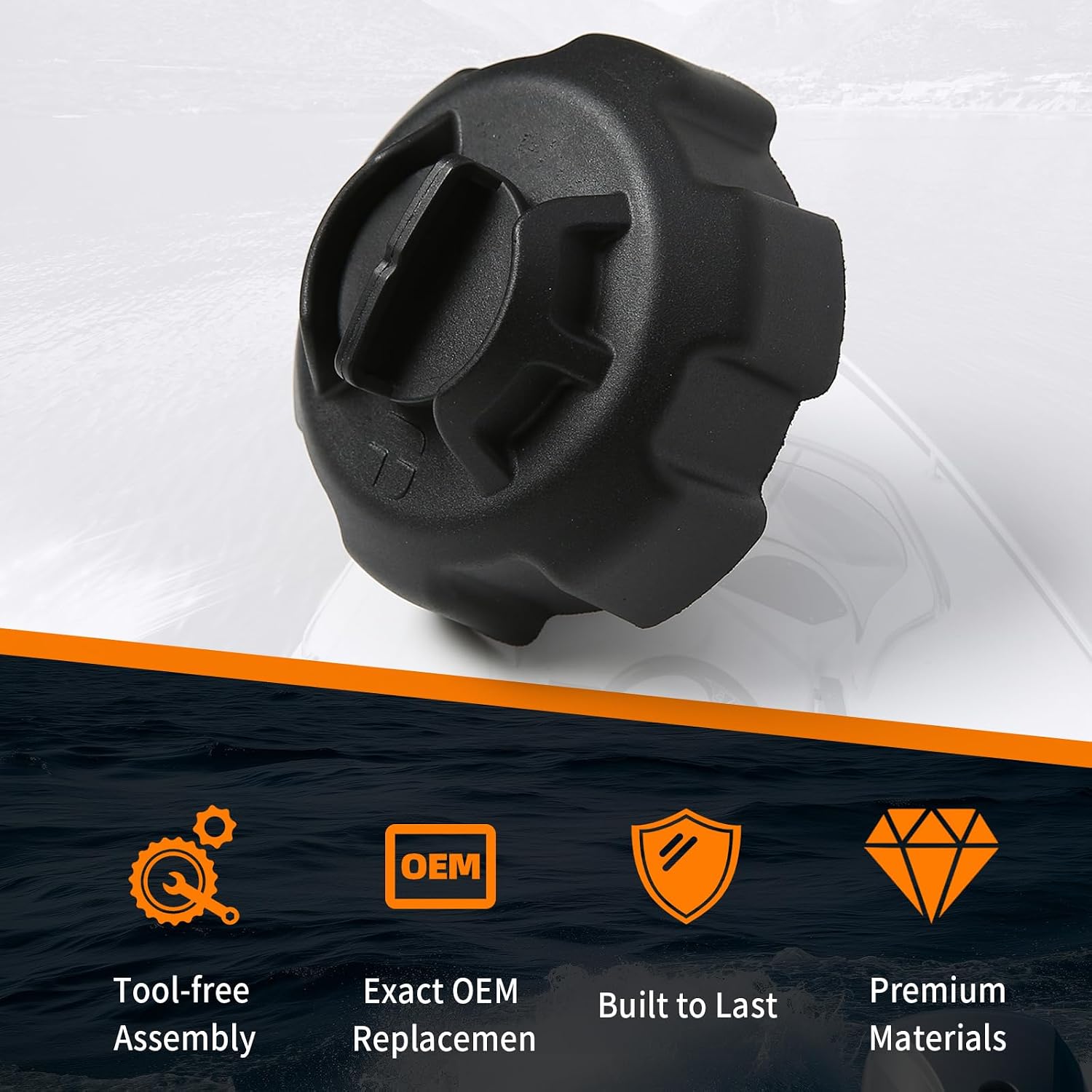 Manual Vent Boat Gas Cap Replacement, Compatible with Old-style T-empo & M-oeller Portable Fuel Tanks, Marine Fuel Cap Replace# 621501-10, Black