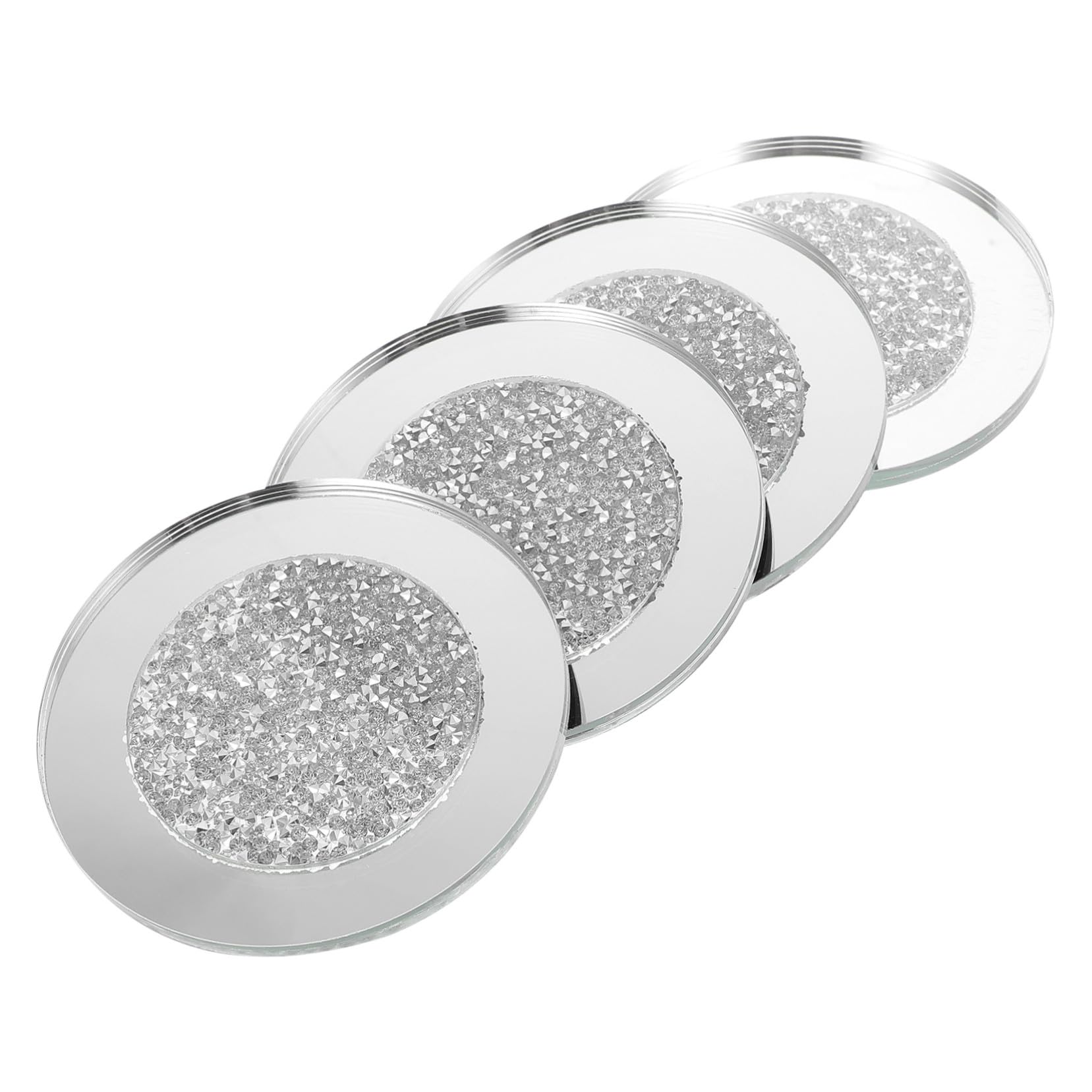Dessous de Verre en Verre Finition Transparente Set Rond Style Simple de Table