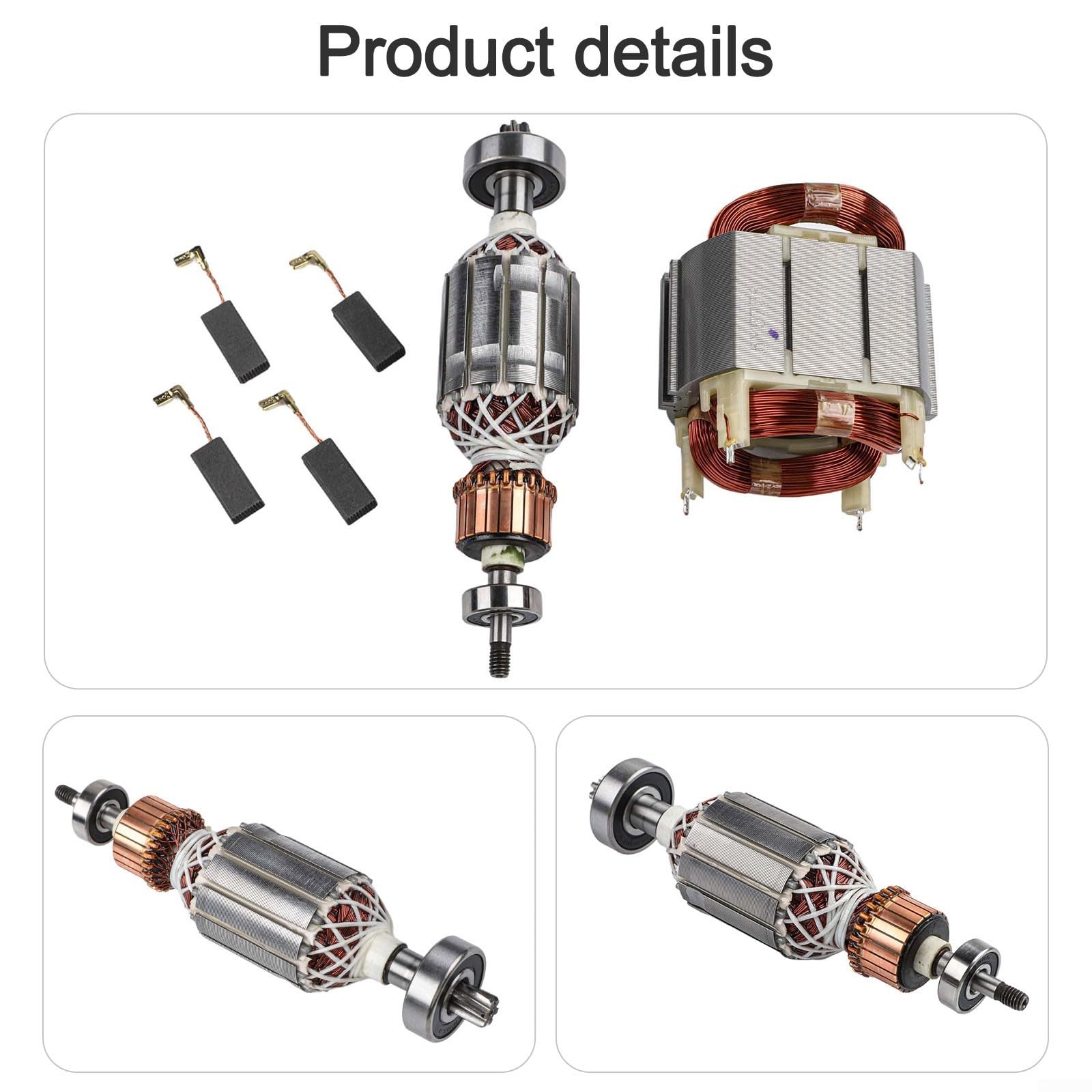 Per set di statori con kit di spazzole di carbone per HR4001C HR4010C HR4011C HR4011C Parti di ricambio per utensili elettrici - Include 513633-7 per, 625758-6 statore e spazzole CB350 (6 pezzi)