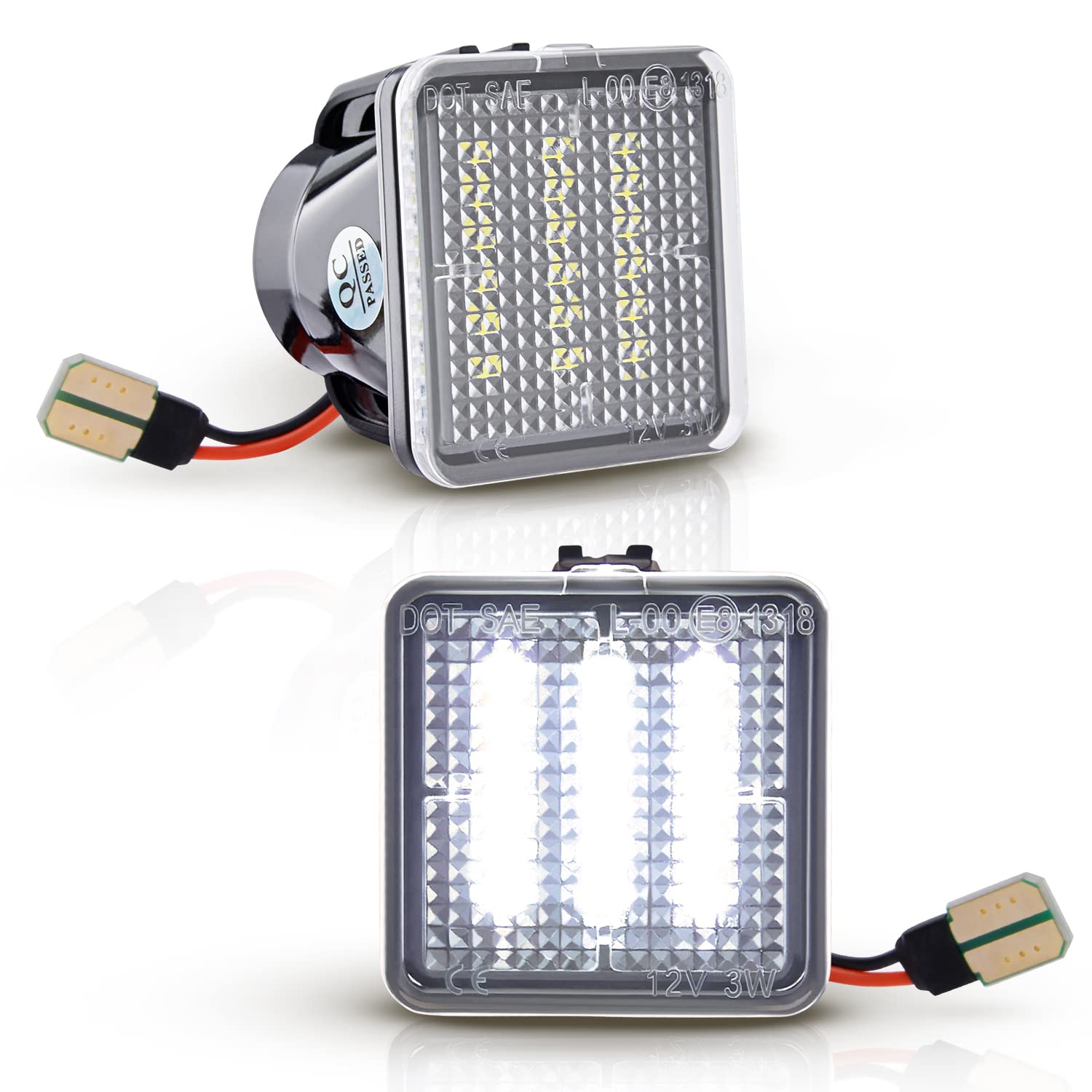 Asgohme LED License Plate Lights Bright White Tag Lamp Assembly Replacement Compatible with Toyota 2016 2017 2018 2019 2020 2021 Tacoma & 2014-2021 Tundra Pickup Truck, Pack of 2