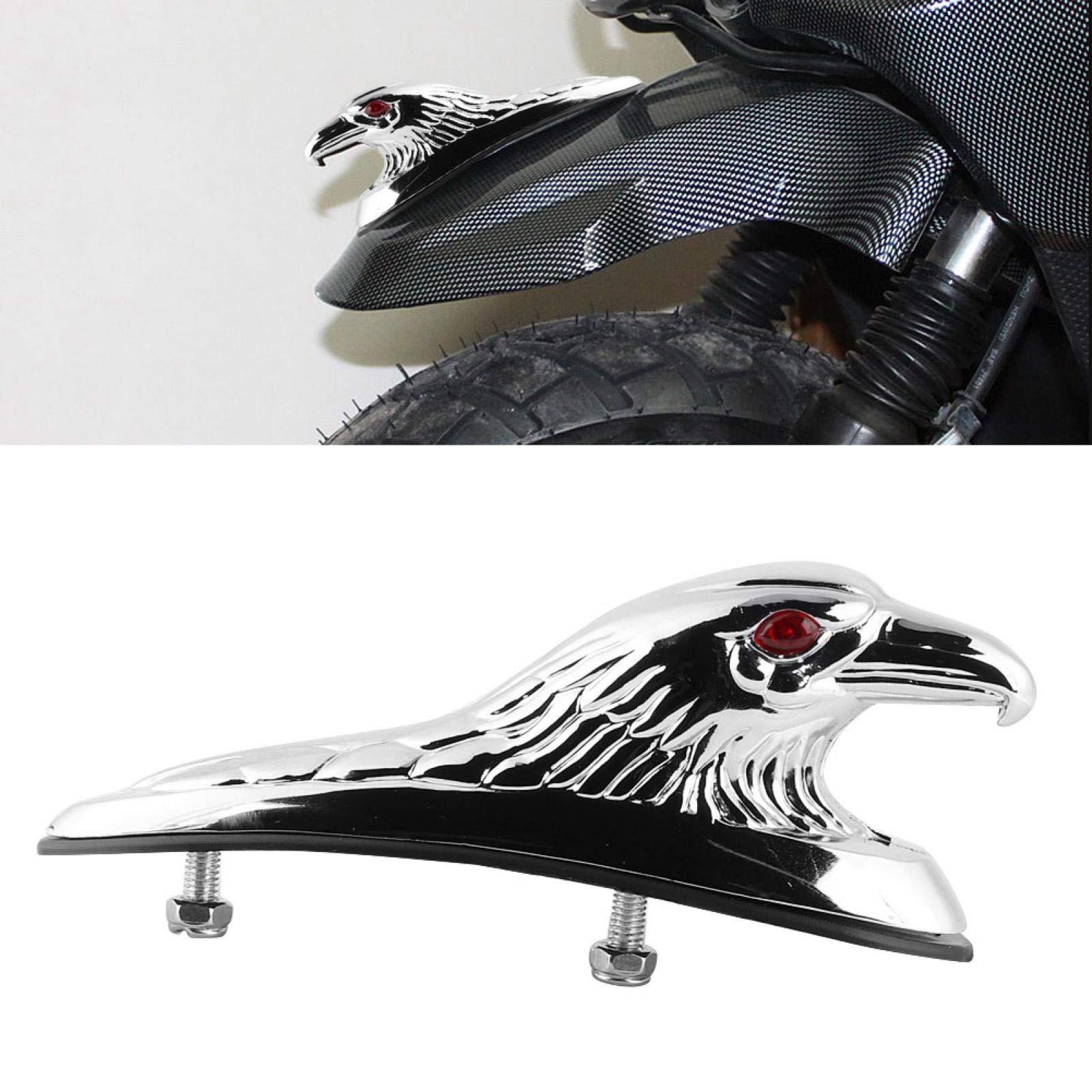 Dioche - Parafango anteriore universale per moto, parafango, decorazione ornamentale, testa d'aquila, adatta per