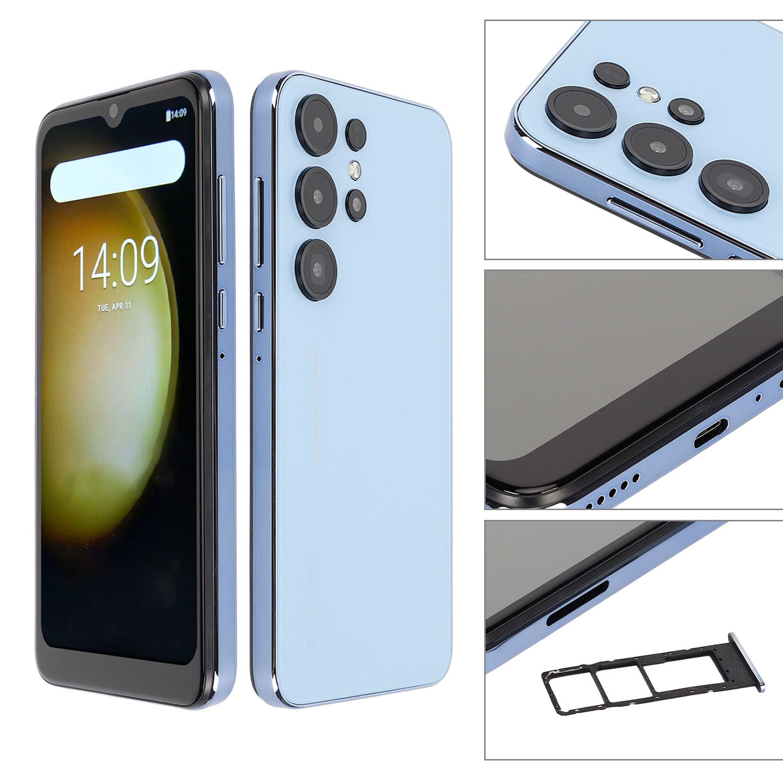 Amazon | スマートフォン、4 GB RAM 32 GB ROM 携帯電話 (青