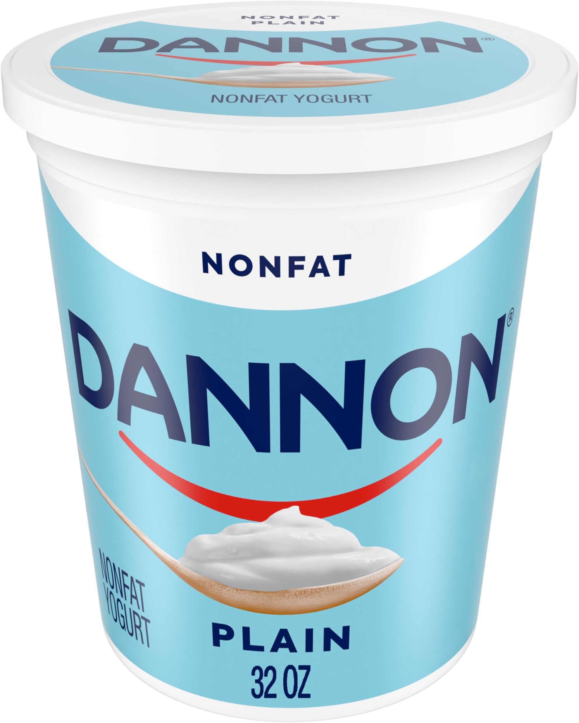 Dannon Nonfat Regular Yogurt, Plain, Non-GMO Project Verified, 32 oz.