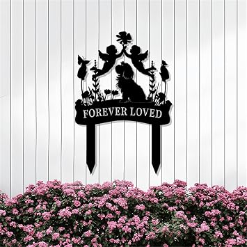 Personalized Maltese Dog Grave Markers Outdoor,Custom Cat Memorial Ornament,Pet Headstones for Graves,Garden Lawn Pet Memorial Plaque,Metal Name Signs Personalized,Pet Memorial Gifts