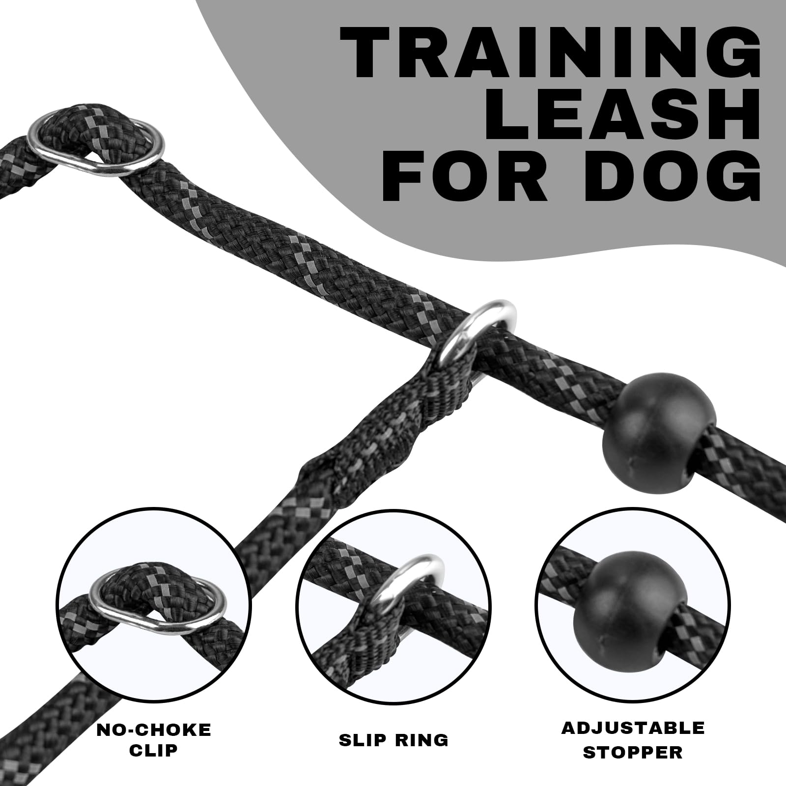 Arblina Slip Lead for Dogs No Pull Slip Lead with Double Handles - Image 3