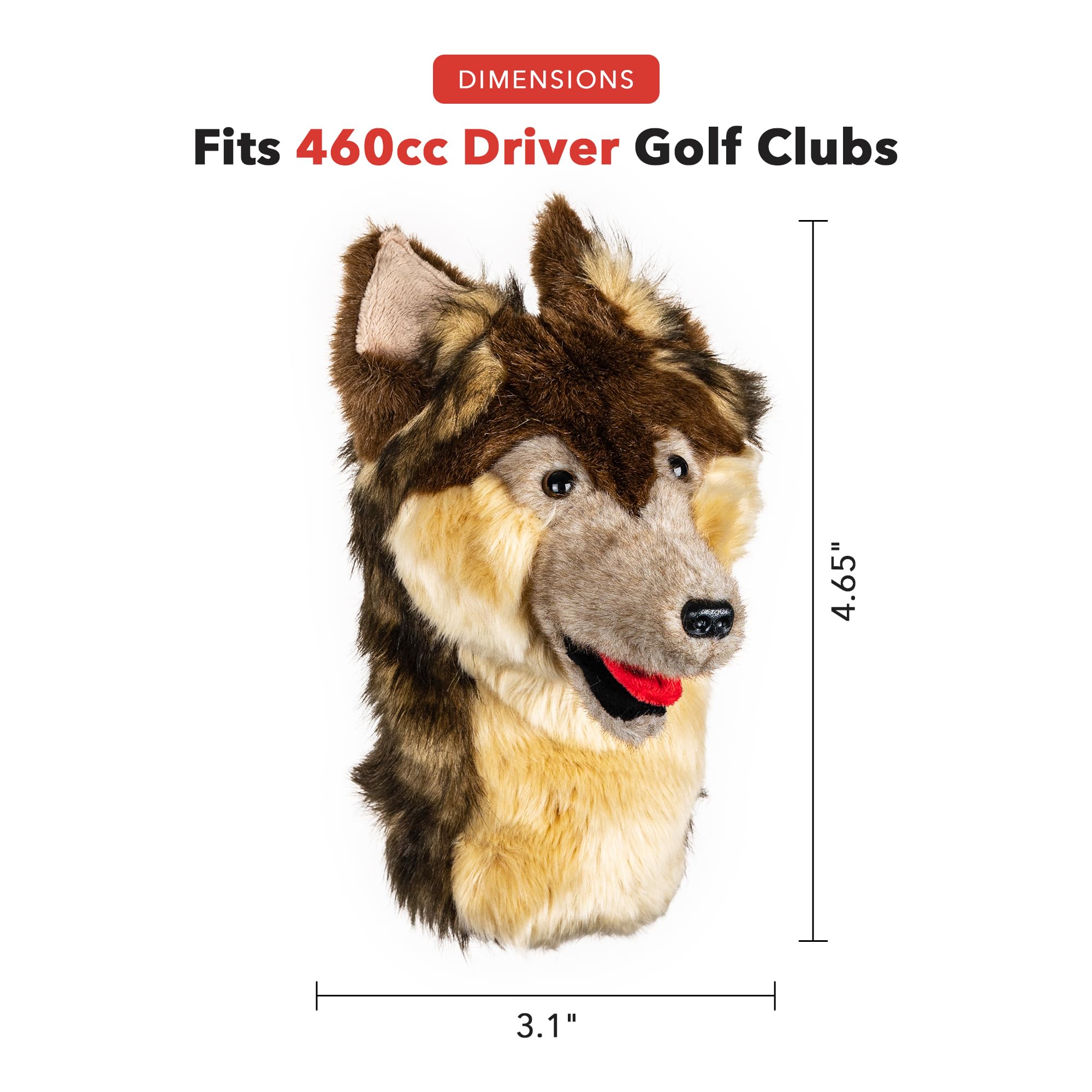 Daphne's Driver- & Fairway Headcover/Schlägerhaube Wolf