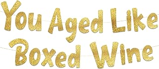 Funny Birthday Gold Glitter Banner – Happy Retirement Party Supplies, Ideas, and Gifts – 21st, 30th. 40th, 50th, 60th, 70th, 80th Adult Birthday Decorations