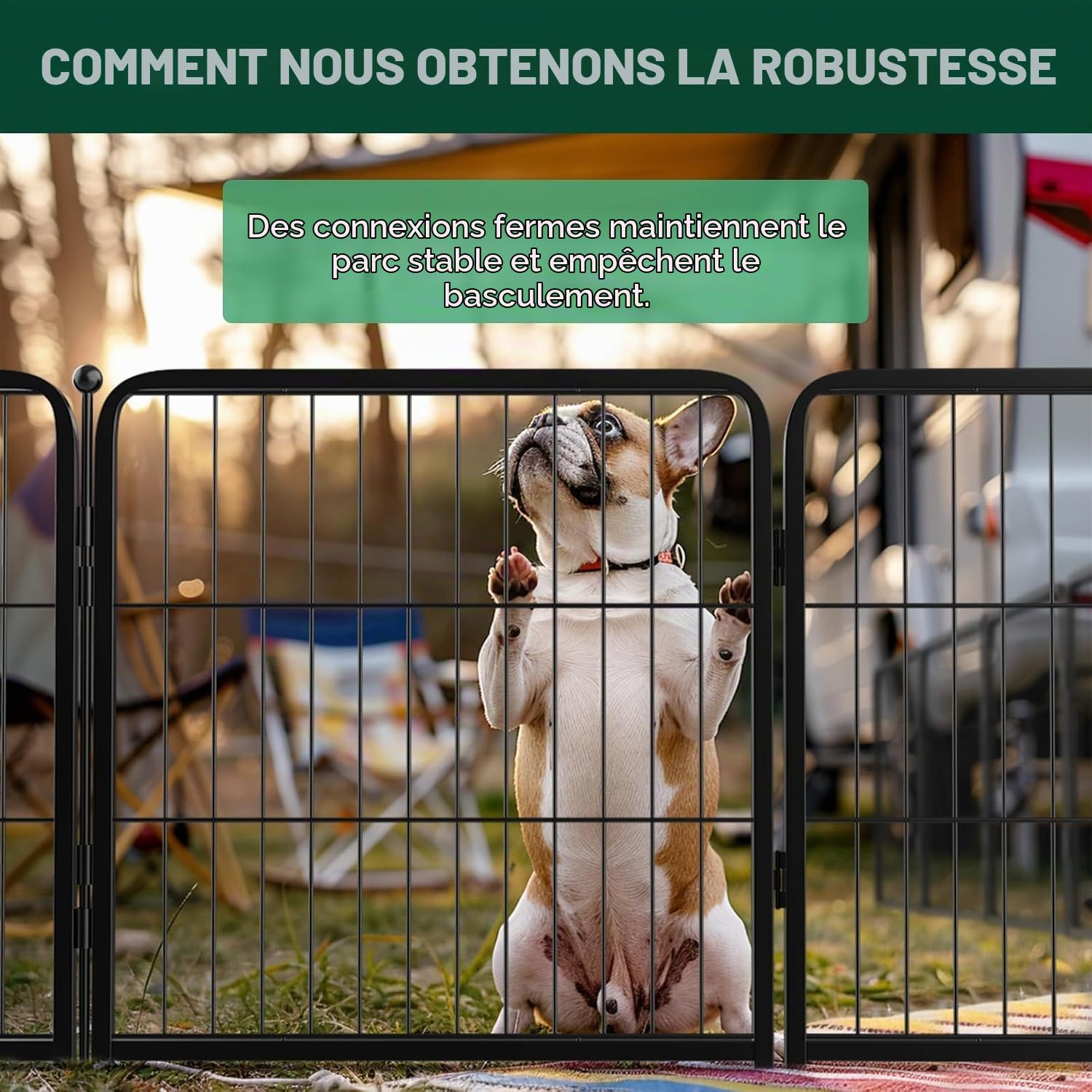 HEYOUTH Parc pour Chien Intérieur,Enclos Lapin avec 12 Panneaux & Porte Verrouillable,Chenil pour Chien Exterieur,Parc pour Chien en Métal Pliable,pour Chiens,Chiot,Chat,Lapin,Animaux de Compagnie